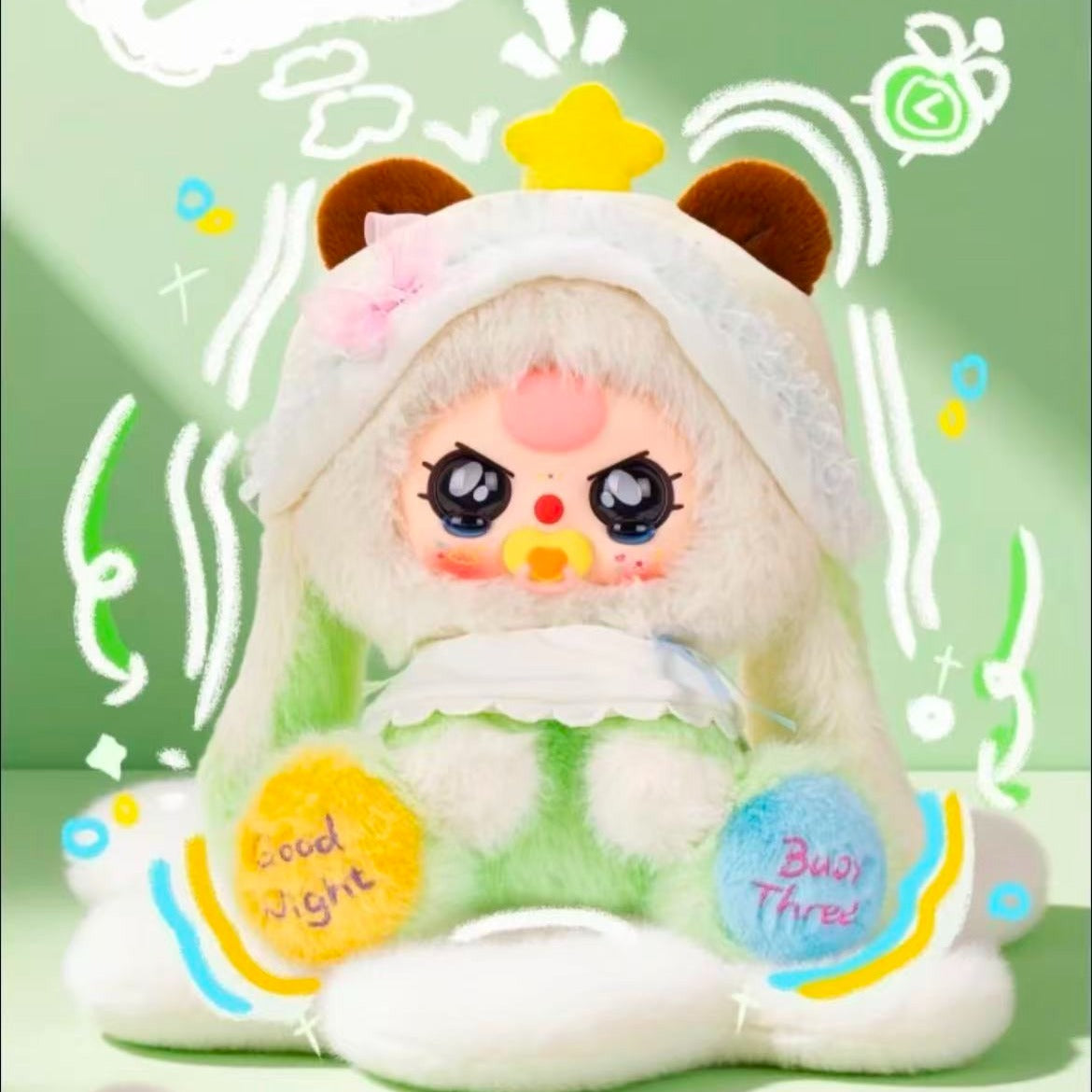 Luxury Animal Collection Toy, Sweet Dream Baby Three, Luxury 400%, Cute Animals and Fruits Plush Dolls, Kawaii Style, Fun Toy, Suitable as Birthday Gift, Soft Cute Animal Charms, Cute Rabbit Series