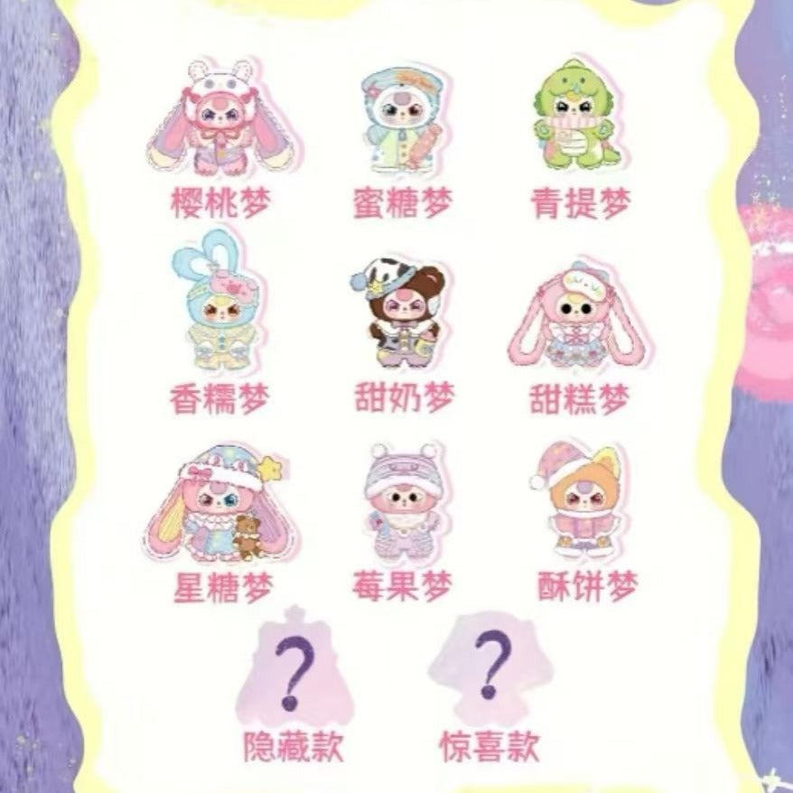 Luxury Animal Collection Toy, Sweet Dream Baby Three, Luxury 400%, Cute Animals and Fruits Plush Dolls, Kawaii Style, Fun Toy, Suitable as Birthday Gift, Soft Cute Animal Charms, Cute Rabbit Series