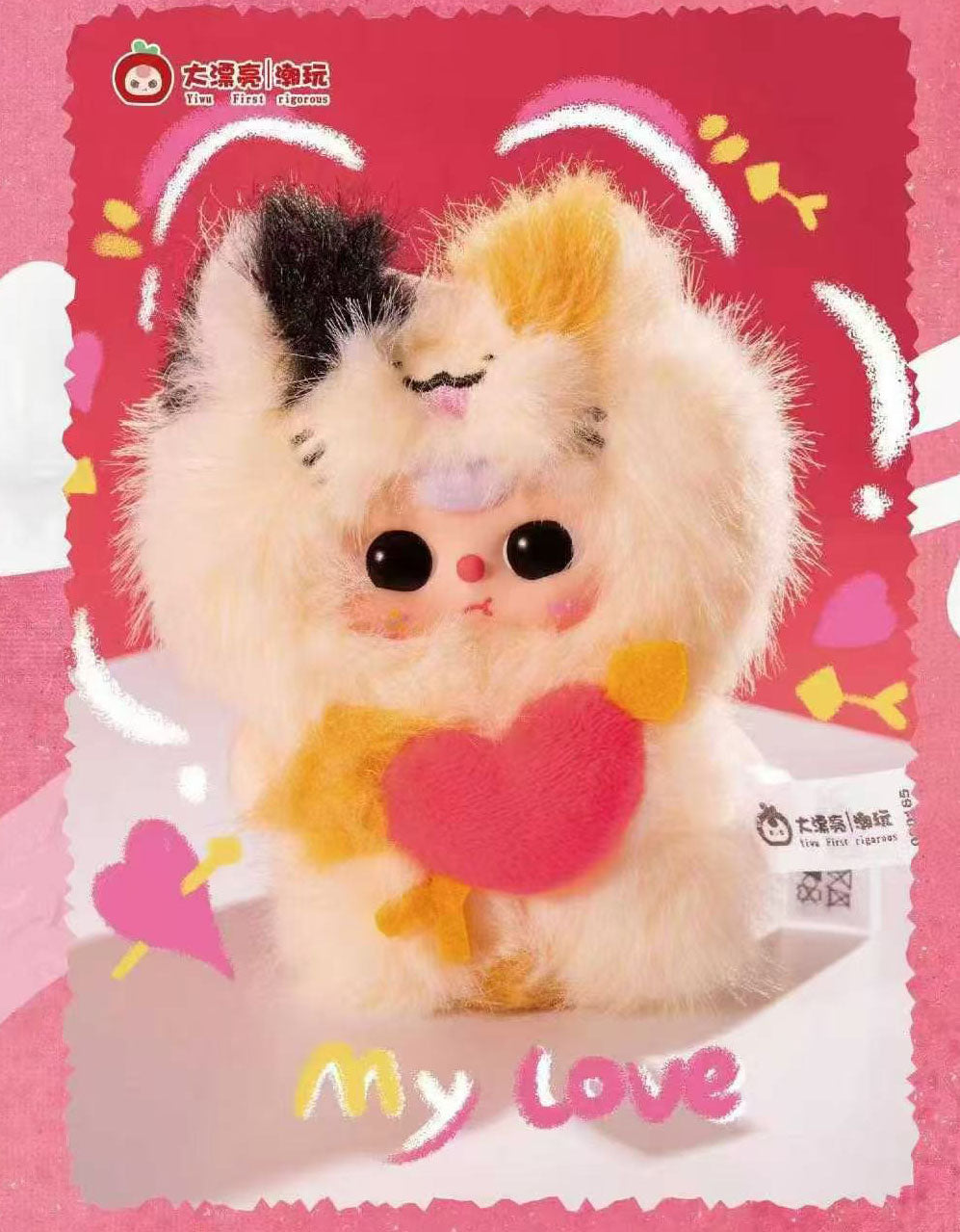 Baby Three Cupid Vinyl plush toy Cute stuffed Animal Fruits Plush Cute stuffed Animal Fruits Plush, Kawaii Mystery Collectible Toys Cute Soft Animals Charm Birthday Gifts(Cute Bunny Series)