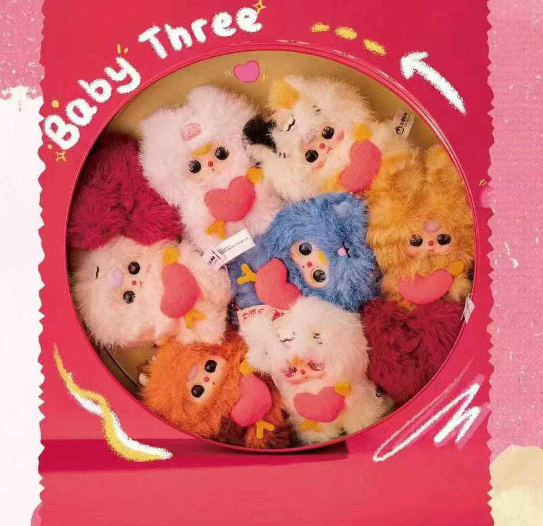 Baby Three Cupid Vinyl plush toy Cute stuffed Animal Fruits Plush Cute stuffed Animal Fruits Plush, Kawaii Mystery Collectible Toys Cute Soft Animals Charm Birthday Gifts(Cute Bunny Series)