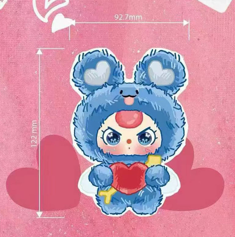 Baby Three Cupid Vinyl plush toy Cute stuffed Animal Fruits Plush Cute stuffed Animal Fruits Plush, Kawaii Mystery Collectible Toys Cute Soft Animals Charm Birthday Gifts(Cute Bunny Series)