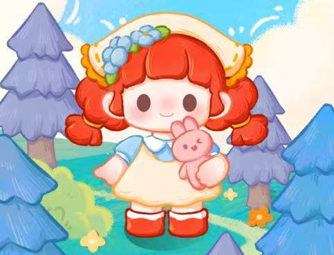 Baby Three NTS TOYS TiTi and her friends plush Cute stuffed Animal Fruits Plush Cute stuffed Animal Fruits Plush, Kawaii Mystery Collectible Toys Cute Soft Animals Charm Birthday Gifts(Cute Bunny Series)