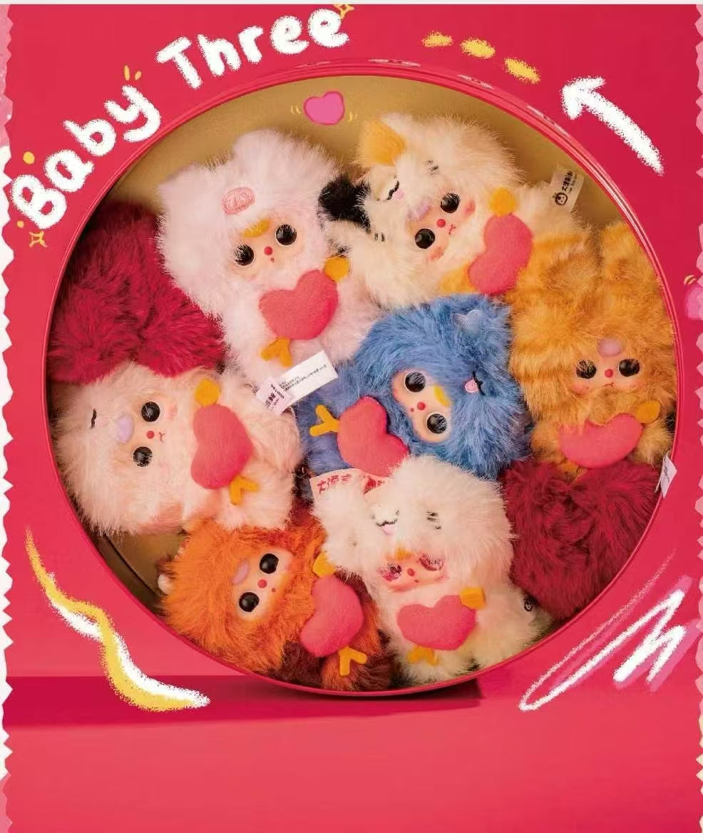 Baby Three Cupid Vinyl plush toy Cute stuffed Animal Fruits Plush Cute stuffed Animal Fruits Plush, Kawaii Mystery Collectible Toys Cute Soft Animals Charm Birthday Gifts(Cute Bunny Series)