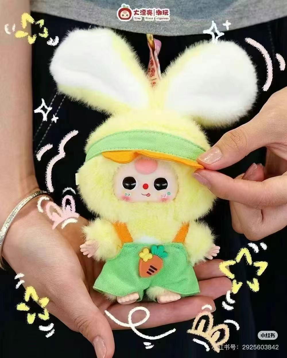 Baby Three Macaron Cute Bunny Series Plush Dolls,