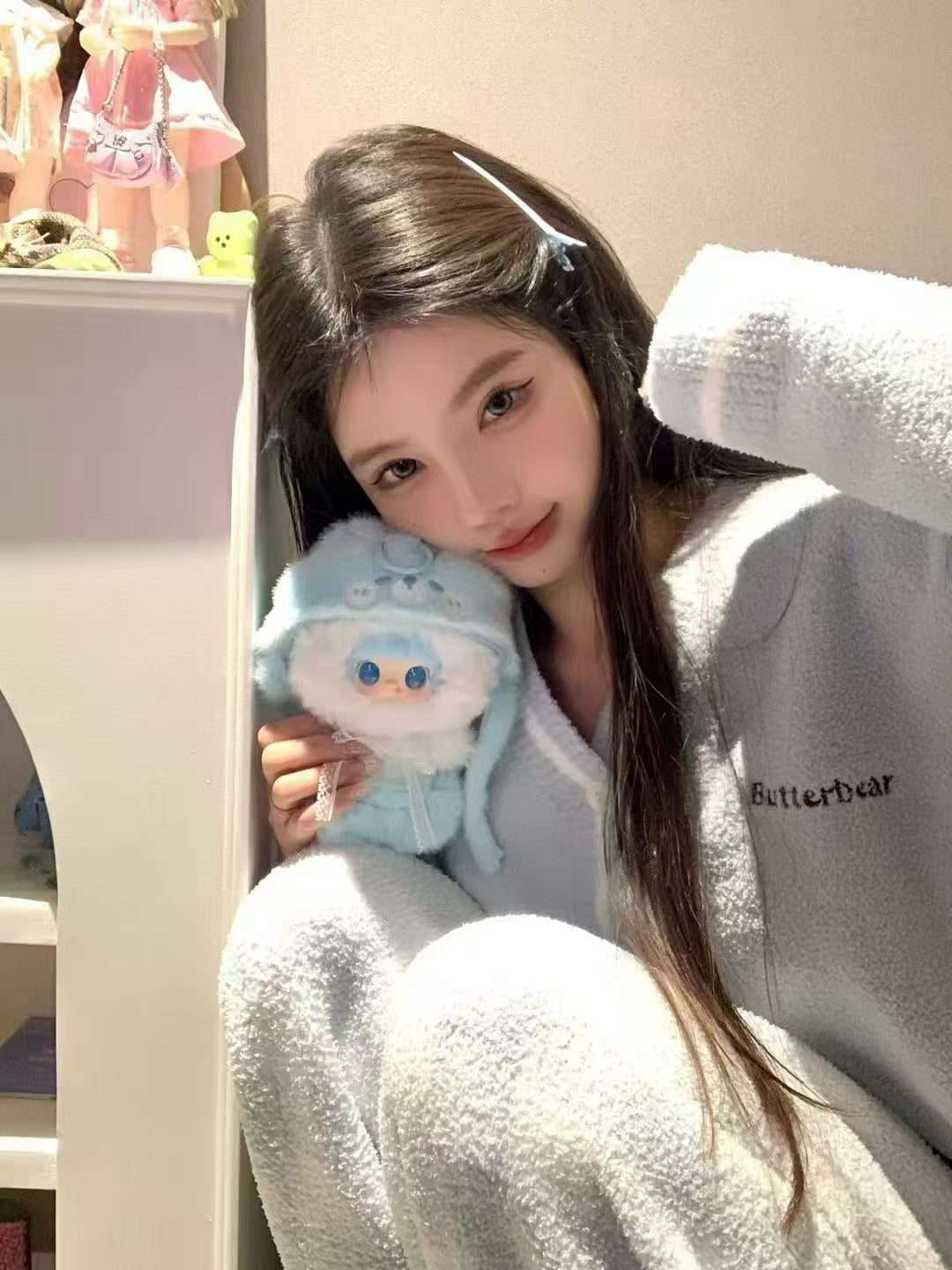 Yooki plush  -little Bear Hibernation  - Cute Plush Soft Animals and Fruits, Kawaii Collection of Soft and Adorable Creatures, Perfect Birthday Gift (Cute Rabbit Series)